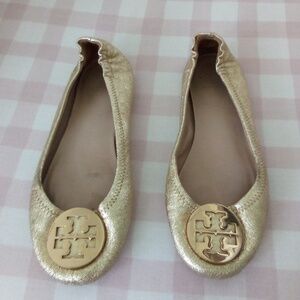 tory burch gold flats